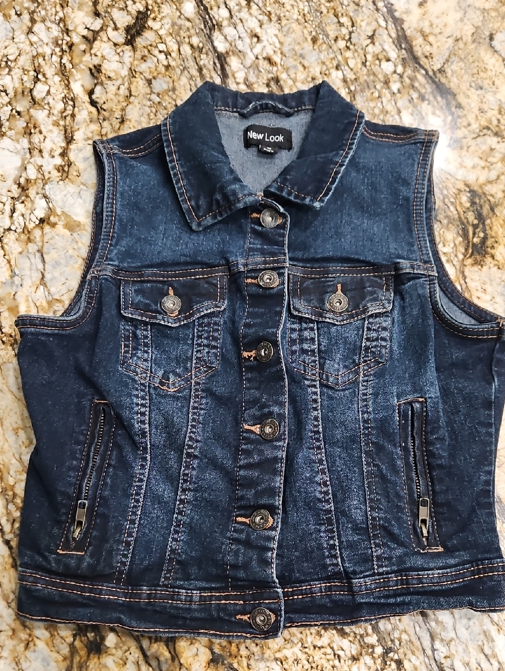 New Look Indigo Denim Sleeveless Jacket Vest